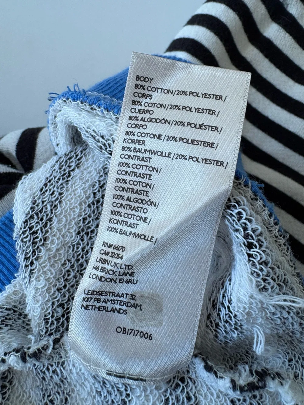 Free People || We the Free Classic Striped‎ Oversized Crewneck Sweatshirt Blue L